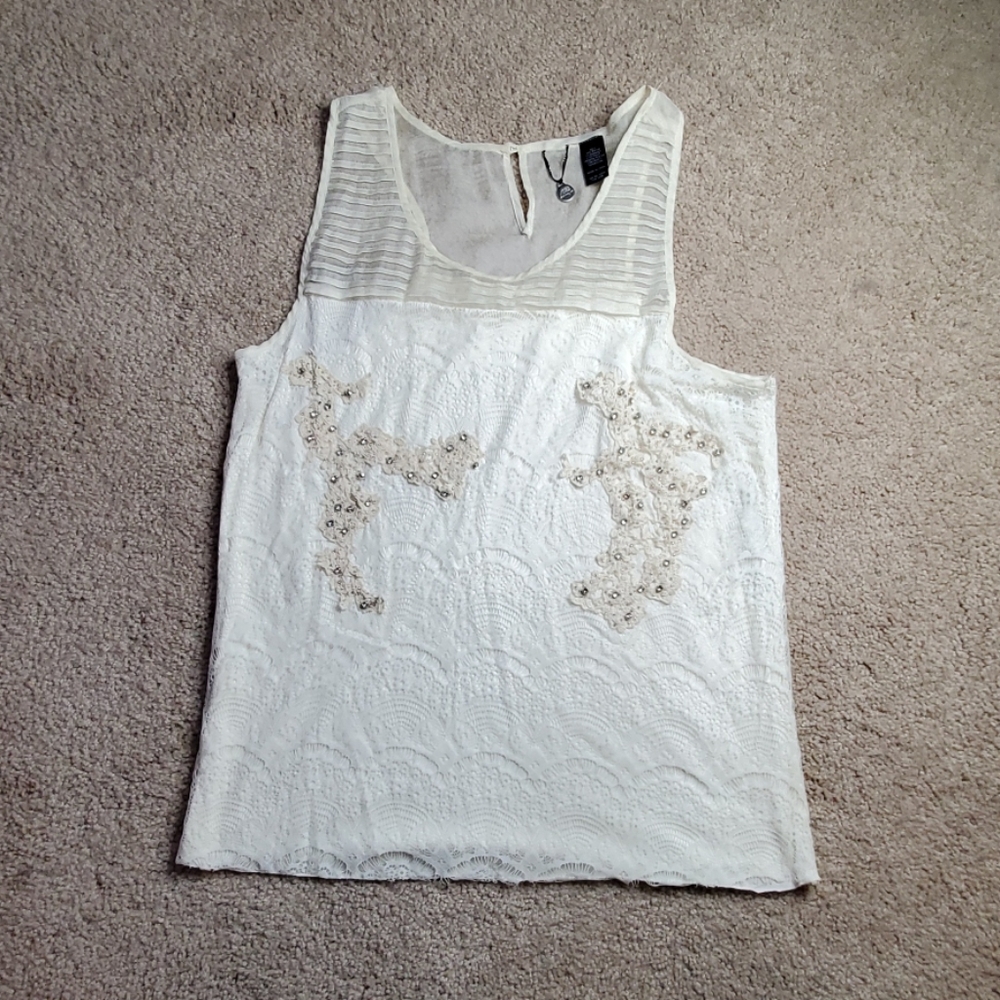 Cream Lace Tank